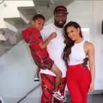 50 Cent's ex Daphne Joy posted a cryptic social media message after it was claimed she is the 'sex worker' named in a $30m lawsuit against Diddy, which alleges the latter paid a monthly fee for sexual services to her (pictured with 50 and their son Sire)