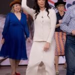 Christine Lampard (pictured) and Ellie Simmonds got into the country spirit on Friday as they attempted the viral TikTok line dance inspired by Beyonce's new country album