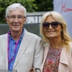 Gaby Roslin has claimed Paul O'Grady 's ghost visits her from beyond the grave, saying: 'I know that he’s haunting me' (pictured together in May 2022)