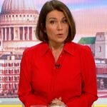Susanna Reid parecia nada menos que sensacional em um elegante macacão vermelho ao apresentar o Good Morning Britain na quinta-feira